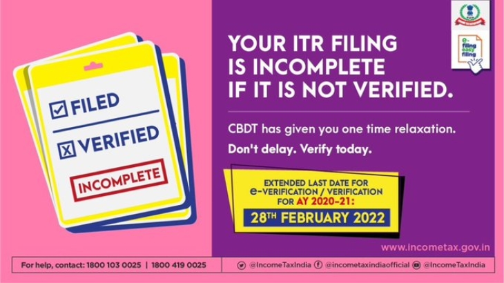 Income Tax Department’s Gives The Last Reminder To Verify Your ITR For AY 2020-21