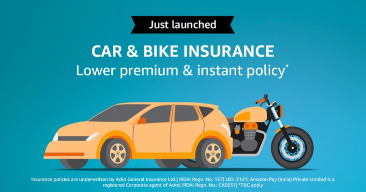 Now get Car or Bike Insurance within 2 minutes from Amazon Pay: Extra benefits for Prime users
